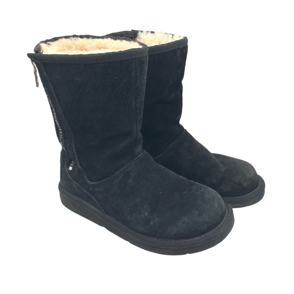Uggs Womens Mayfaire Boots Suede Sheepskin Shearling Black 5